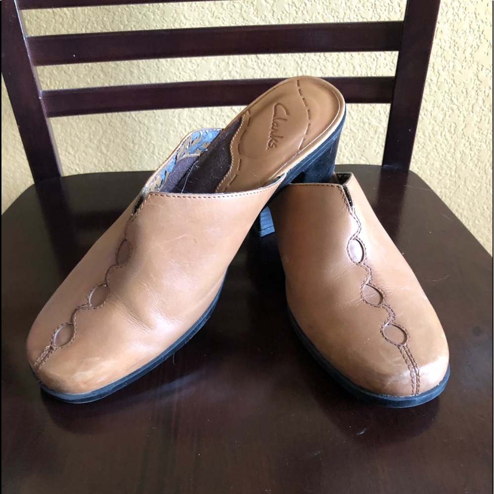 Clark leather mule